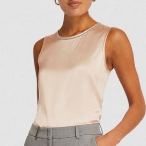 Studio C Collection Tan Sleeveless Polyester Top 14W/16W